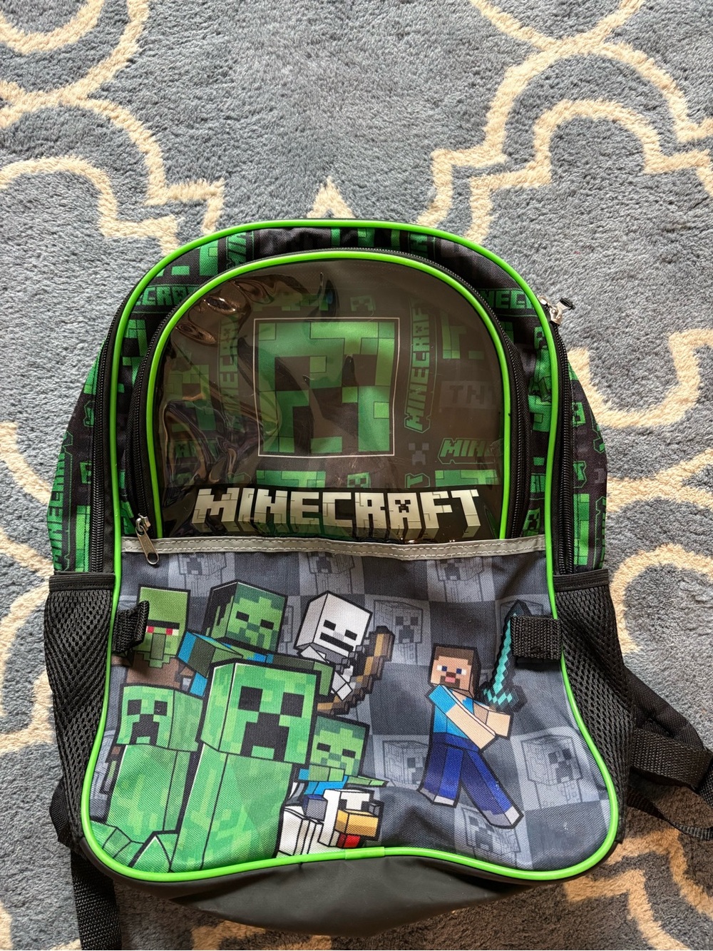 Minecraft Kids Backpack in Green with Graphic Front
